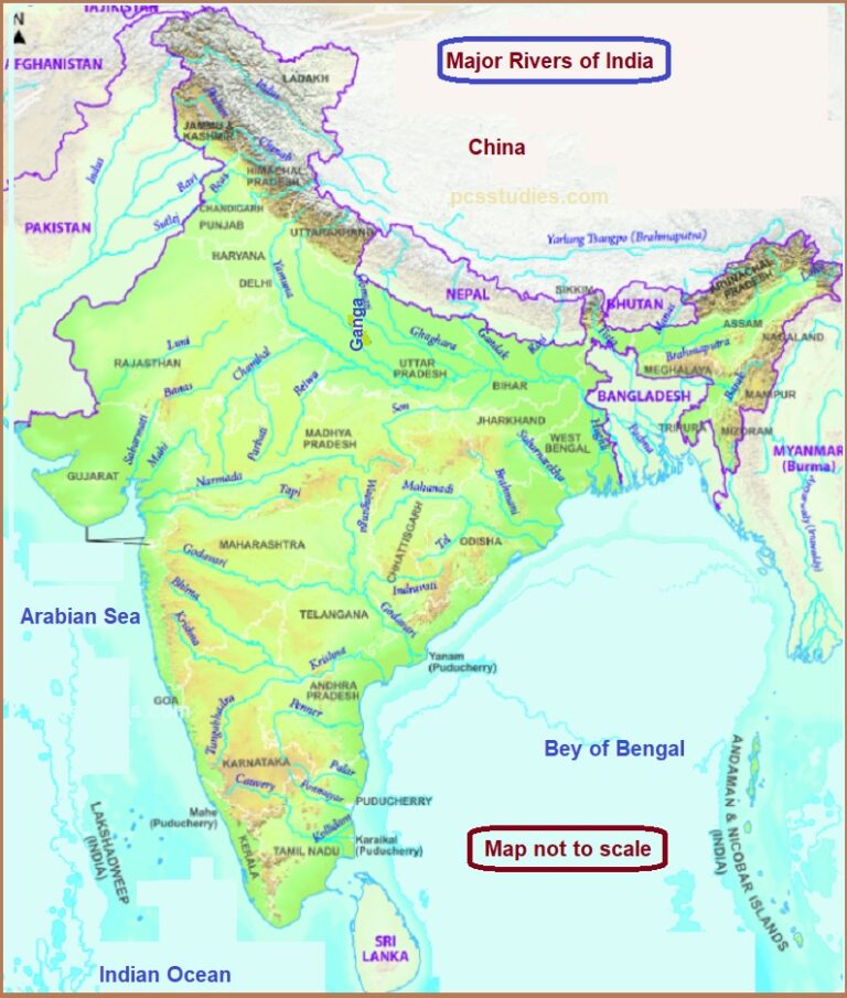 Rivers of India and their main Tributaries - Pcsstudies - Geography
